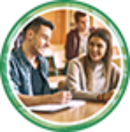 Three students highlighting a classes link
